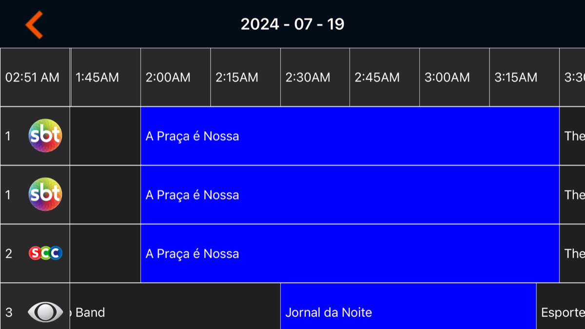 TMWPIX iOS — seven-day EPG time grid