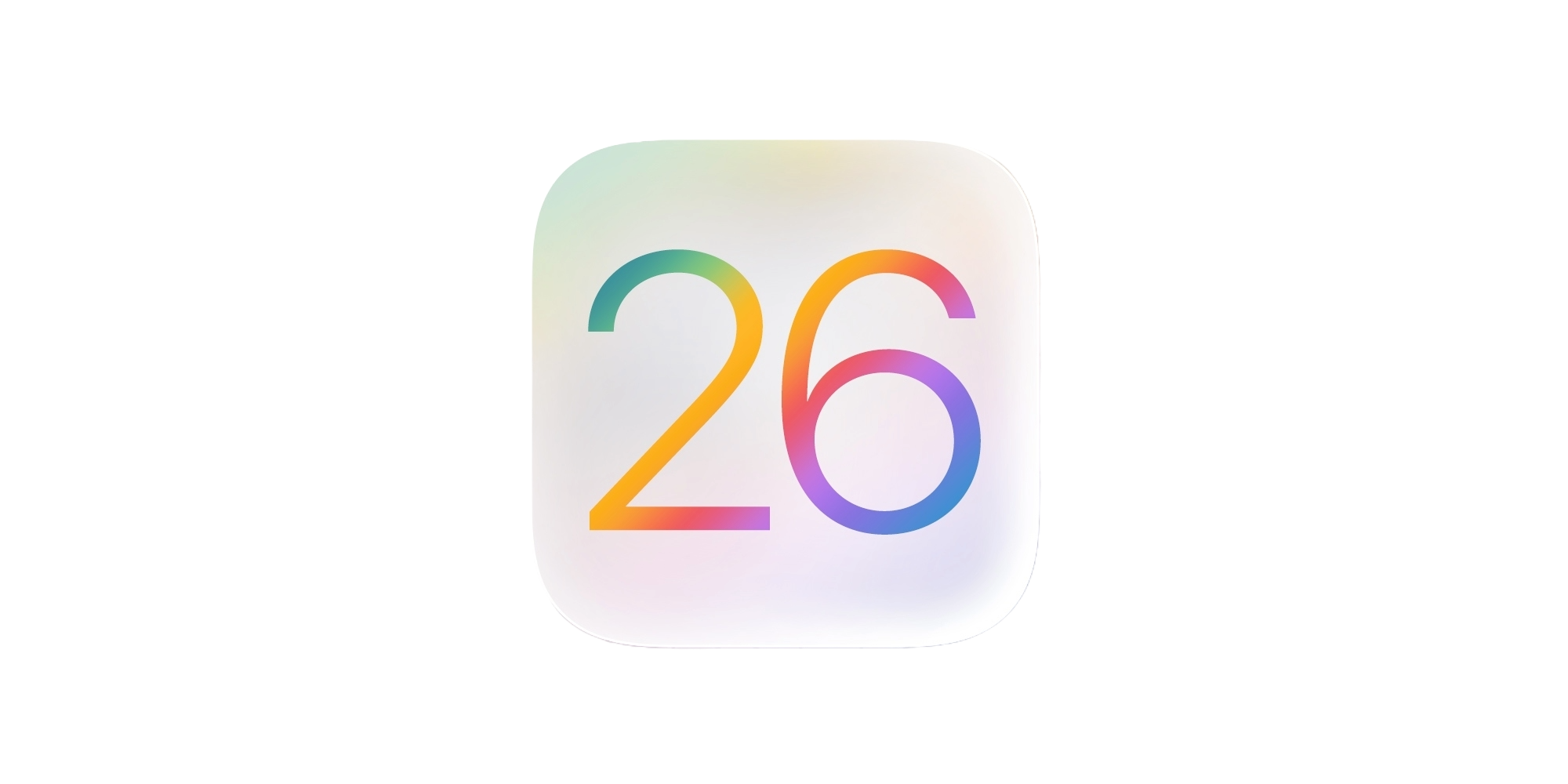 image showing iOS and MacOS 26 number with the latest glass UI